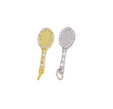 Gold Or Silver Tennis Racket Charms,Sporting Charms For Jewelry Making,Gift For Tennis Player And Lovers,CZ Tennis Racquets,CPG-CPS1648