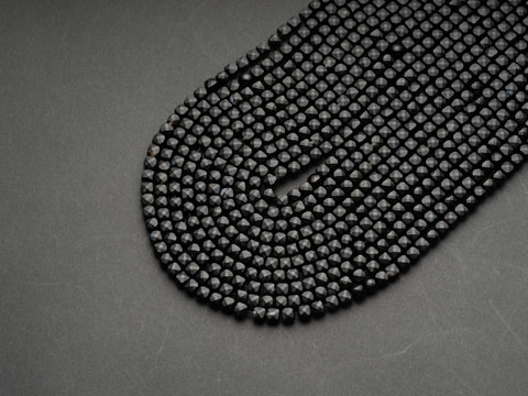 Natural Black Agate, or Blue Chrysocolla Dice Gemstone beads, Gemstone Spacer 4mm x 4mm, MC058 MC060,
