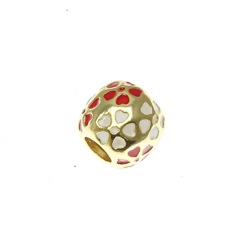 18k Gold Delicate Flower Spacer, Blue, Purple, or Red Bead Spacer Bead, Thick Band Spacer For Jewelry, SPG107
