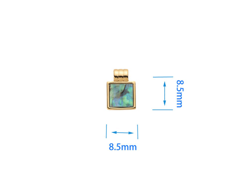 Abalone Gold Square Charm,Square Charm With Abalone,Dainty Geometric Charm, 1 pc,5 pcs Or 10pcs, WHOLESALE,CPG301