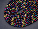 Multi Color Tiger eye Round Beads, 6mm, 8mm, 10mm, full strand, Protection, Courage and Strength 6R020, 8R025, 100R18
