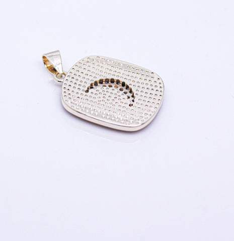 Gold Moon Enamel Tag Pendant, Red, Blue, Black or White, 1 pc or 10 pcs, WHOLESALE