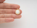 Pearled Opal Pendant, Vintage Look, Opal Pendant for Necklace, Gold Plated Opal Gemstone, CPG2056