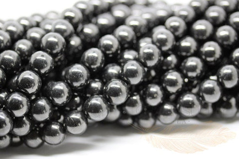 Natural Shungite Round beads 4mm, 6mm, 8mm,10mm,12mm,14mm,16mm FULL STRAND SP14-001
