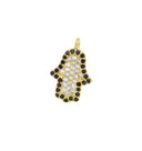 Gold Hamsa Charm With CZ,Hamsa Amulet Charm For Necklace And Bracelet,Pave CZ Hamsa Protection  Pendant,CPG603