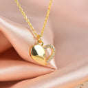 Micro Pave Gold Heart Charm,High Polished CZ Heart Charm CPG210