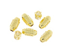 Tube Spacer Bead FUCK Monogram,Monogram FUCK Gold Spacer Bead,Large Hole FCUK Spacer Bead For Elastic Cord Or Chain Bracelet