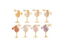 Gold Party Drink Cocktail Glass Charm,Champagne Crystal Glass Cup Charm,Dainty Gold Cocktail Glass Charm,Wine Glass Charm,CPG1454
