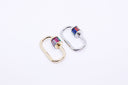 Gold or Silver Large Rainbow Baguette cz set U shape Carabiner Lock, Screw on Clasp,CLG117-CLS117
