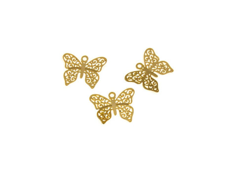 Water Proof, Tarnish Proof Gold Butterflies, Transformation, Rebirth Charm, For Necklace or earrings, Boho Chic, SSPG019-21