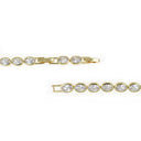 4 mm oval CZ tennis bracelet locks on 2 sides.