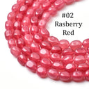 Red Collection of Vibrant Dyed Jade pebble beads, PJ085-PJ086-PJ087