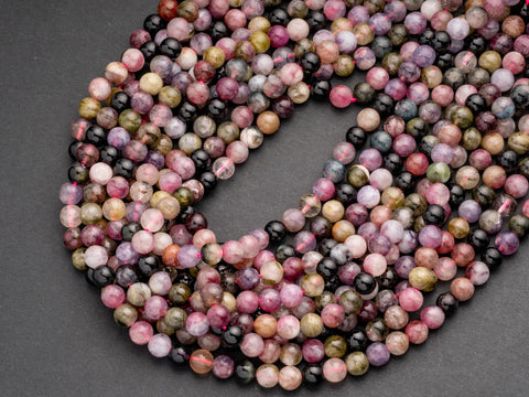 Natural Watermelon Tourmaline Round Beads, 6mm, 8mm, 10mm, 12mm, full strand, Protection and Grounding, 6R012, 8R17, 10R10, 12R04