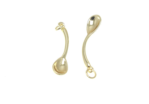 18k Gold or Silver Cutlery, Cutesy Forks or Spoons, Silver Spoon, Dainty Minimalist Charms, Great for Layering, CPG/S1370-71