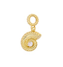 Ammonite Charm With CZ,Ammonite Sealife Charm,CZ Ammonite Shell Charm For Necklace Or Earrings Making,Dainty Nautical Charm,CPG2481