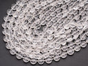 AA Natural Quartz Star Cut Disc Beads, 12mm disc, Natural Quartz beads, Natural Crystal Stone, Full Strand, DS019