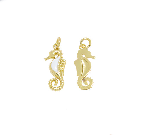 Dainty Seahorse Charm,Little Seahorse charm for necklace,Gold Seahorse Charm For Bracelet and earrings,1 pc,5pcs or 10 pcs,WHOLESALE,CPG490