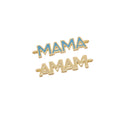 Mama Word Connector Charm For Bracelet,Monogram Mama Connector Bracelet Charm,Gold Mama Bracelet Charm With Enamel,CNG154