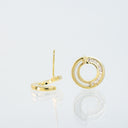 Split Circle Baguette and Mother of Pearl Stud Earrings, FJ1JP373