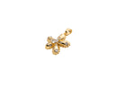Dainty Gold Pave Flower Charm,CZ Pave Flower Charm,Daisy Flower Charm,Gold Flower Pendant With CZ,CPG304