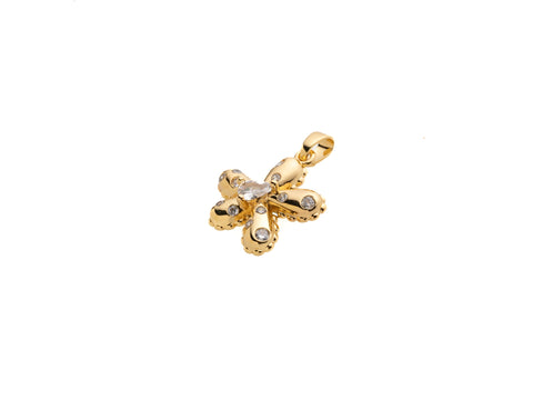 Dainty Gold Pave Flower Charm,CZ Pave Flower Charm,Daisy Flower Charm,Gold Flower Pendant With CZ,1 pc,5 pcs Or 10pcs,WHOLESALE,CPG304