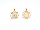 CZ Gold Evil Eye Pendant, Celestial Evil Eye Medallion, All Seeing Eye Pendant Good Luck, CPG1573