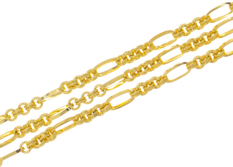 Gold Oval And Round Alternating Link Chain,Oval Gold Chain For Jewelry Making,CHG104
