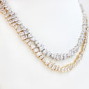 Multi-Shape Mixed-Cut Crystal Tennis Necklace, CLG-CLS1049