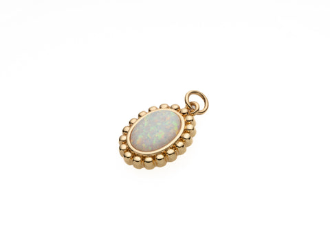 Pearled Opal Pendant, Vintage Look, Opal Pendant for Necklace, Gold Plated Opal Gemstone, CPG2056