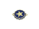 18k Gold Bottlecap Star or Shark Connector Charm, Bottlecap Connector Pendant, Great for Layering, Star or, Shark Medallion CPG1666, CPG1665
