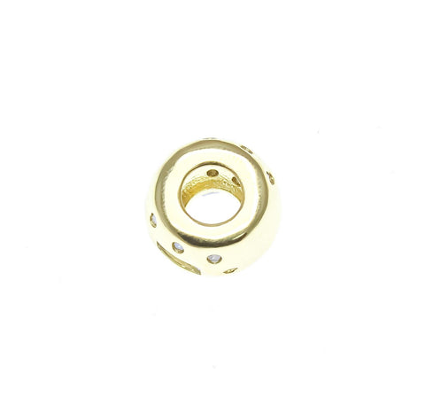 18K Gold spacer Bead With CZ, Minimalist Jewelry, Spacer Bead For Bracelet Or Necklace, CZ Spacer, SPG102