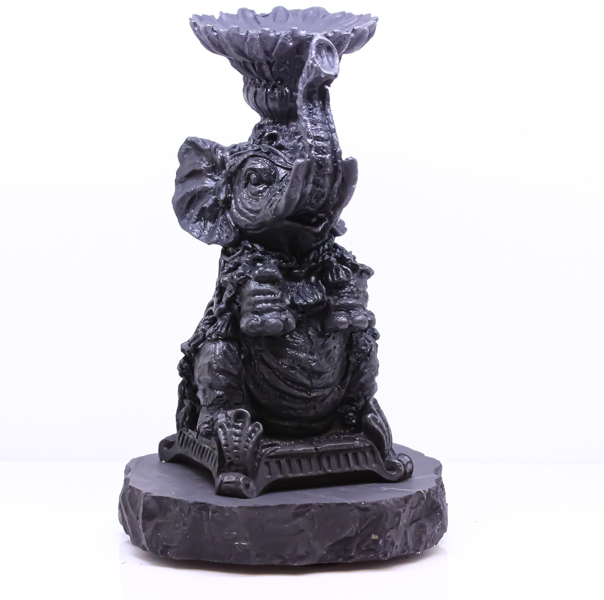 Shungite Trunk Up Elephant Statue, Altar, Home decor, Root Chakra, EMF protection, Meditation, Protection, Home Decor, Detox, Purification