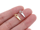 Gold And Silver Wood Cutting Saw Charm With CZ,Permanent Jewelry Making saw Charm,Wood Saw Charm For Jewelry Making,CPG-CPS1465