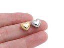 18k Gold or Silver heart charm, Hammered gold Dainty Shiny Heart Charm, Little Charm For Necklace And Bracelet, CPG1301, CPS1301