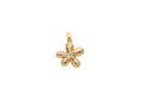 Dainty Gold Pave Flower Charm,CZ Pave Flower Charm,Daisy Flower Charm,Gold Flower Pendant With CZ,CPG304