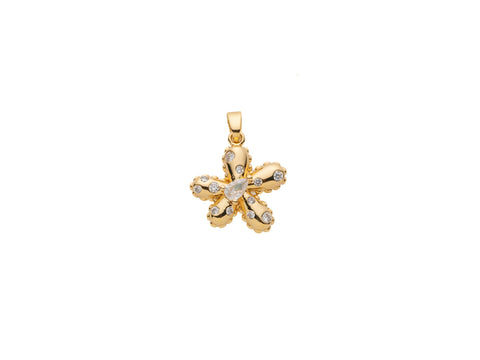 Dainty Gold Pave Flower Charm,CZ Pave Flower Charm,Daisy Flower Charm,Gold Flower Pendant With CZ,1 pc,5 pcs Or 10pcs,WHOLESALE,CPG304