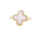 Mother Of Pearl Shell Connector Charm,MOP Four Leaf  Clover Charm,4 Leaf Flower Clover Charm For Bracelet,CNG155