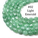 Green Collection of Vibrant Dyed Jade pebble beads, PJ096- PJ095