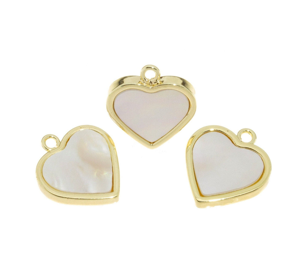 Heart Charm With White Mother Of Pearl,Gold Heart charm ,Dainty Heart charm,Heart Charm Gift For Her, CPG015