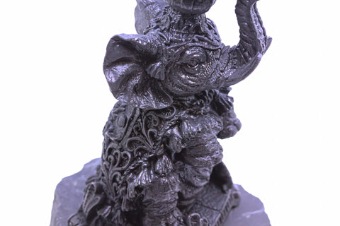 Shungite Trunk Up Elephant Statue, Altar, Home decor, Root Chakra, EMF protection, Meditation, Protection, Home Decor, Detox, Purification