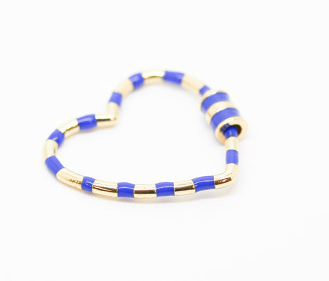 Navy Blue Enamel Heart Screw on Clasp, 30mm,CLG109