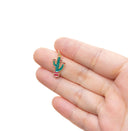 Cactus Desert Tree Charm In Planter,Cactus Tree Charm With Green And Red Enamel,Cactus Desert Tree Charm,Succulent Plant Lover Gift,CPG2483