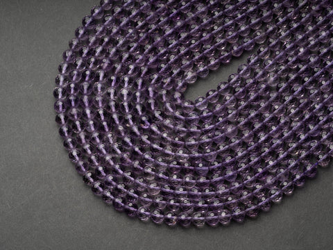 Vibrant Natural Amethyst Beads, 6mm or 8mm, Full Strand 15.5", Extra Sparkly, 100% Natural, FR137, FR138