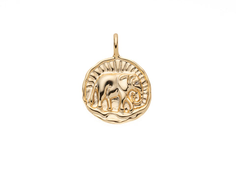 Elephant Necklace - 18k Gold Plated, Pendant Jewelry, Gift Ideas, loyalty, power, wisdom, and fertility, gold medallion jewelry, CPG2111