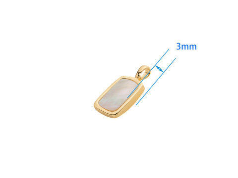 White Mother Of Pearl Pendant,Gold MOP Charm ,Dainty Mother Of Pearl charm,CPG303