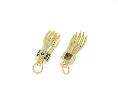 Gold Or Silver OK Hand Gesture Charm,Pave Hand Charm For Necklace,Dainty CZ Hand Charm With CZ, Trendy Minimalist Jewelry,CPG679