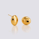 Gold Stainless Oval Stud Earrings, ERG554