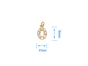 Pearl Gold Or Silver 'O' Charm, Pave CZ  Pearl Cross Pendant,Dainty Pearl Jewelry, Cross For Charm Bracelet,CPG1172, CPS1172