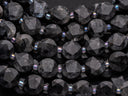 Natural Larvikite Star Cut Disc Beads, 10mm disc, Natural Black Labradorite beads, Larvikite Stone, Full Strand, DS005