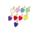 Dainty Gold Heart Charm,Shiny Small Enamel Heart Charm For Jewelry Making,Valentine's Day Heart Charm For A Friend,Gift For Mom,CPG818
